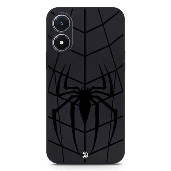 X-Spider Design Soft Phone Case - Silica Gel Case - Black - Vivo Y02s