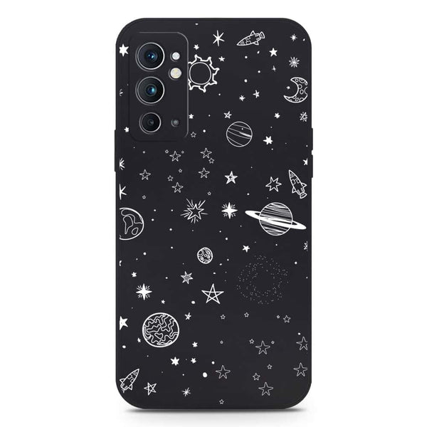 Stardust Dreams Design Soft Phone Case - Silica Gel Case - Black - OnePlus 9RT 5G