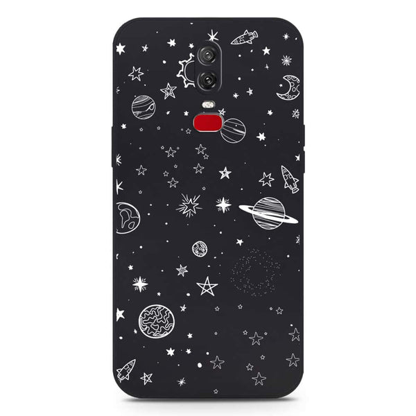 Stardust Dreams Design Soft Phone Case - Silica Gel Case - Black - OnePlus 6