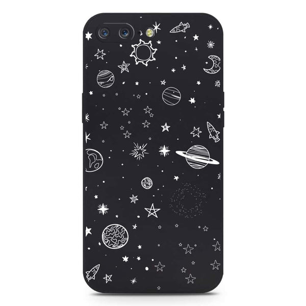 Stardust Dreams Design Soft Phone Case - Silica Gel Case - Black - OnePlus 5