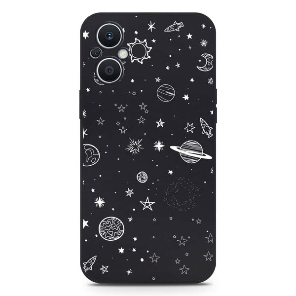 Stardust Dreams Design Soft Phone Case - Silica Gel Case - Black - Oppo Reno 7 Lite