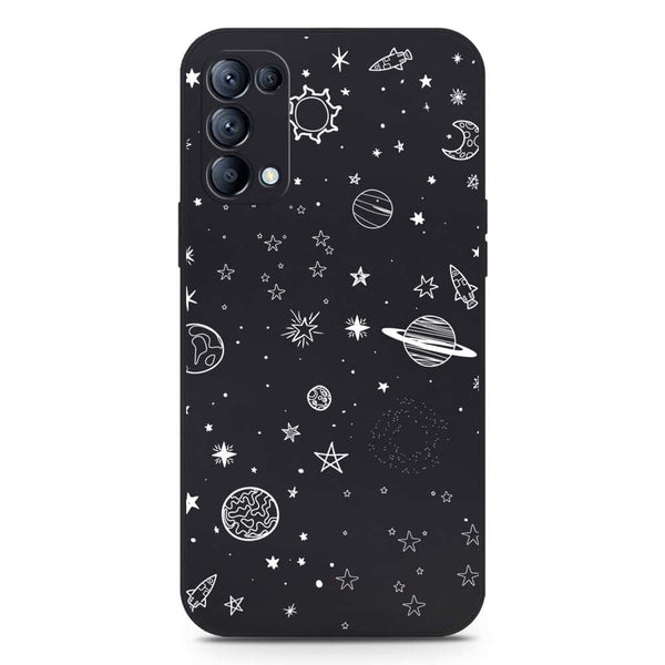 Stardust Dreams Design Soft Phone Case - Silica Gel Case - Black - Oppo Reno 5 Pro 5G