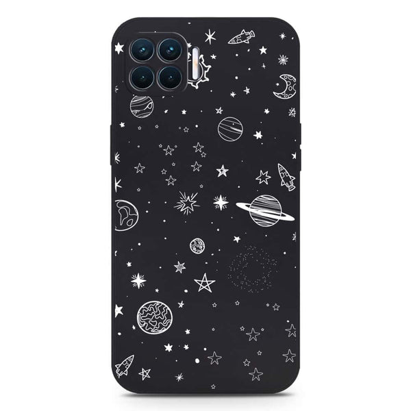 Stardust Dreams Design Soft Phone Case - Silica Gel Case - Black - Oppo Reno 4F