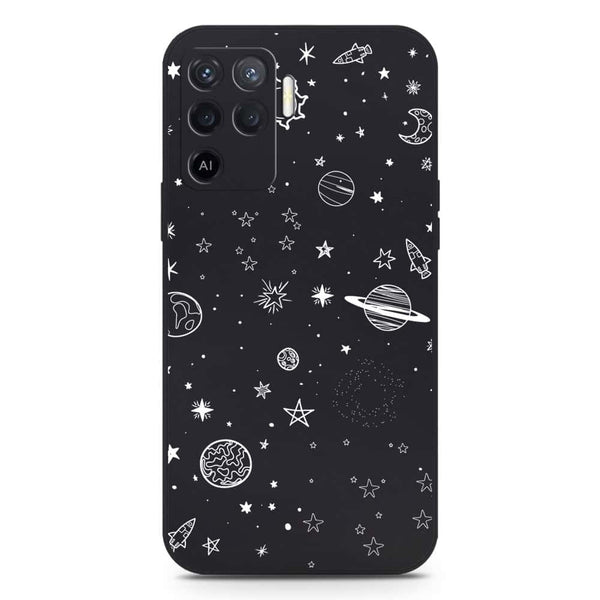 Stardust Dreams Design Soft Phone Case - Silica Gel Case - Black - Oppo A94