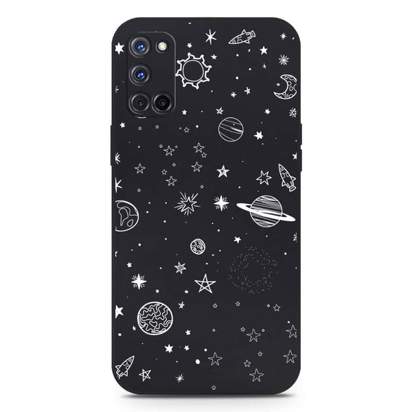 Stardust Dreams Design Soft Phone Case - Silica Gel Case - Black - Oppo A72