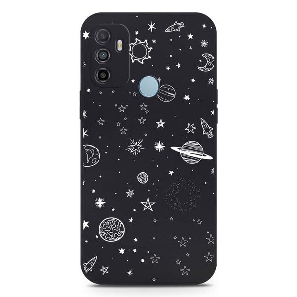 Stardust Dreams Design Soft Phone Case - Silica Gel Case - Black - Oppo A53