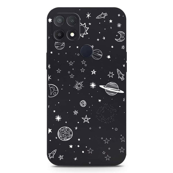 Stardust Dreams Design Soft Phone Case - Silica Gel Case - Black - Oppo A15s