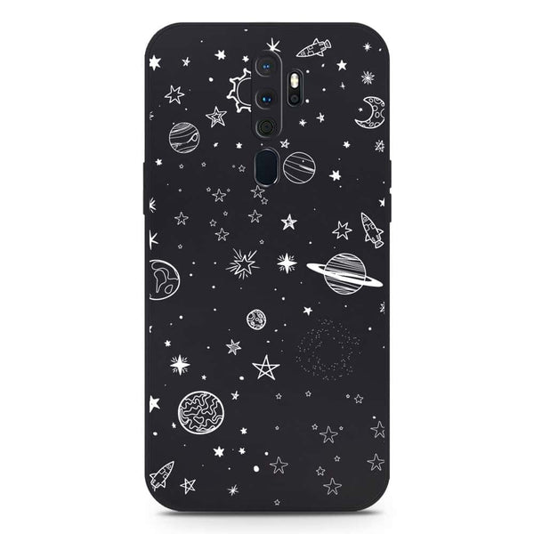 Stardust Dreams Design Soft Phone Case - Silica Gel Case - Black - Oppo A9 2020