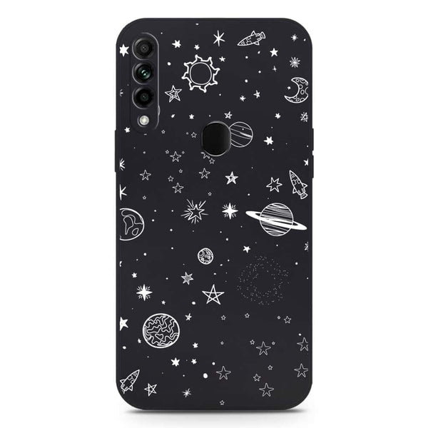 Stardust Dreams Design Soft Phone Case - Silica Gel Case - Black - Oppo A8
