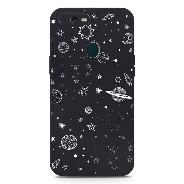 Stardust Dreams Design Soft Phone Case - Silica Gel Case - Black - Oppo A7