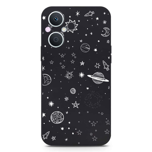 Stardust Dreams Design Soft Phone Case - Silica Gel Case - Black - OnePlus Nord N20 5G