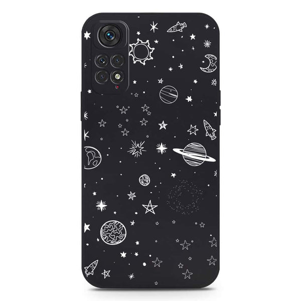 Stardust Dreams Design Soft Phone Case - Silica Gel Case - Black - Xiaomi Redmi Note 11