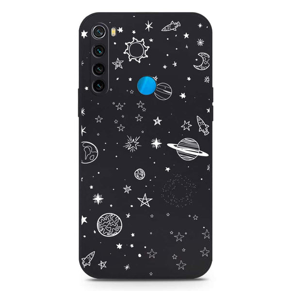 Stardust Dreams Design Soft Phone Case - Silica Gel Case - Black - Xiaomi Redmi Note 8 2021