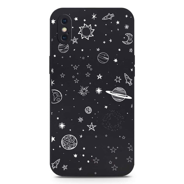 Stardust Dreams Design Soft Phone Case - Silica Gel Case - Black - iPhone XS / X