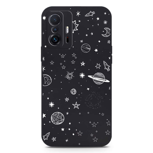 Stardust Dreams Design Soft Phone Case - Silica Gel Case - Black - Xiaomi 11T Pro