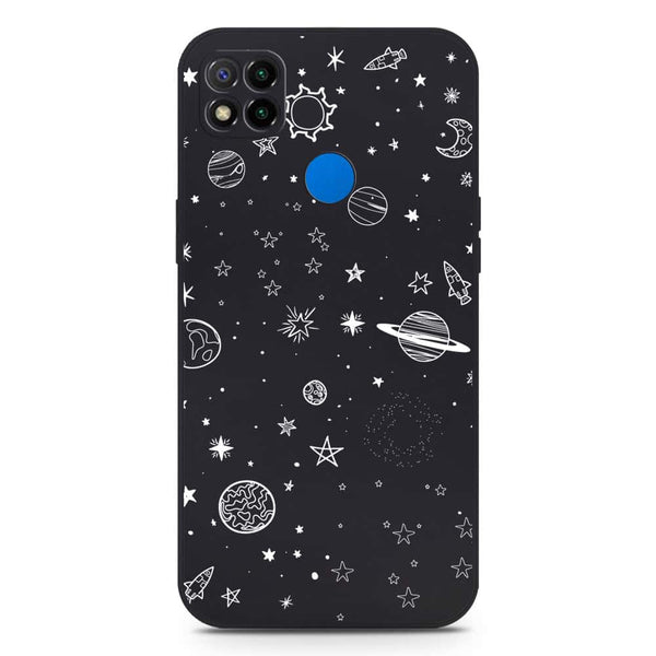 Stardust Dreams Design Soft Phone Case - Silica Gel Case - Black - Xiaomi Redmi 10A