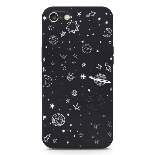Stardust Dreams Design Soft Phone Case - Silica Gel Case - Black - iPhone 8 / 7