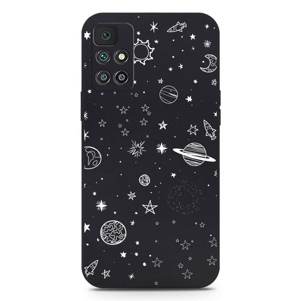 Stardust Dreams Design Soft Phone Case - Silica Gel Case - Black - Xiaomi Redmi 10