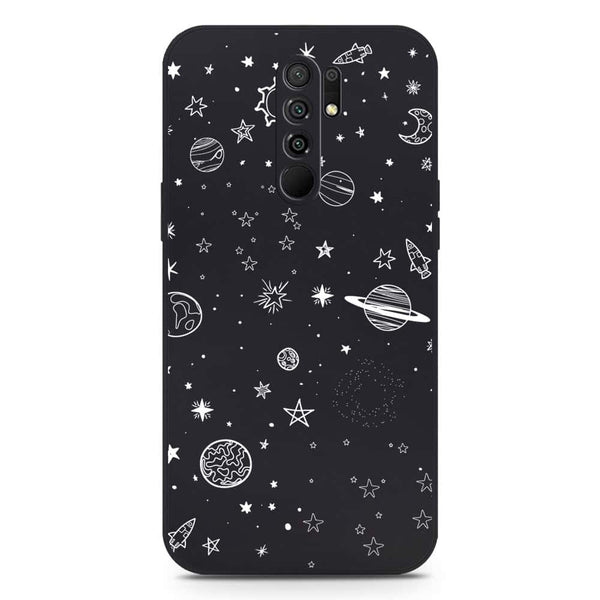 Stardust Dreams Design Soft Phone Case - Silica Gel Case - Black - Xiaomi Redmi 9 Prime