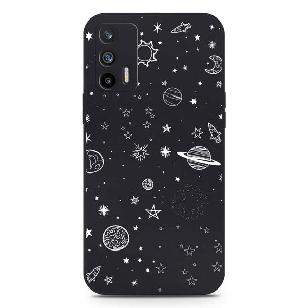 Stardust Dreams Design Soft Phone Case - Silica Gel Case - Black - Realme GT 5G