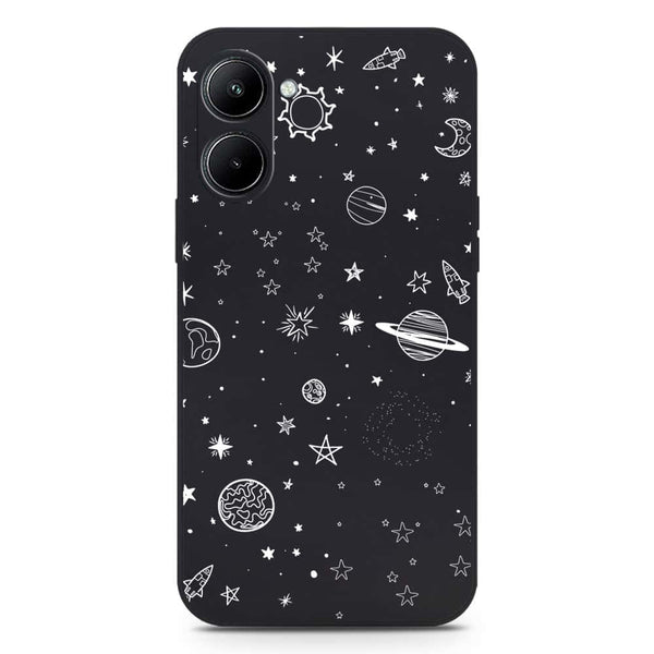 Stardust Dreams Design Soft Phone Case - Silica Gel Case - Black - Realme C33