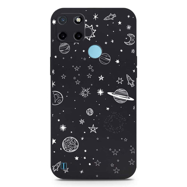 Stardust Dreams Design Soft Phone Case - Silica Gel Case - Black - Realme C25Y