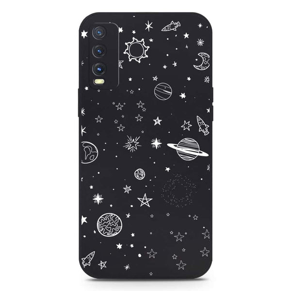 Stardust Dreams Design Soft Phone Case - Silica Gel Case - Black - Vivo Y12s