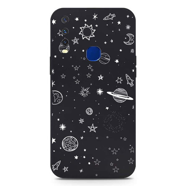 Stardust Dreams Design Soft Phone Case - Silica Gel Case - Black - Vivo Y12a