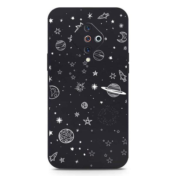 Stardust Dreams Design Soft Phone Case - Silica Gel Case - Black - Vivo Y9s