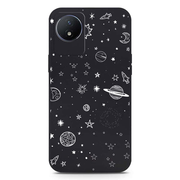 Stardust Dreams Design Soft Phone Case - Silica Gel Case - Black - Vivo Y02t