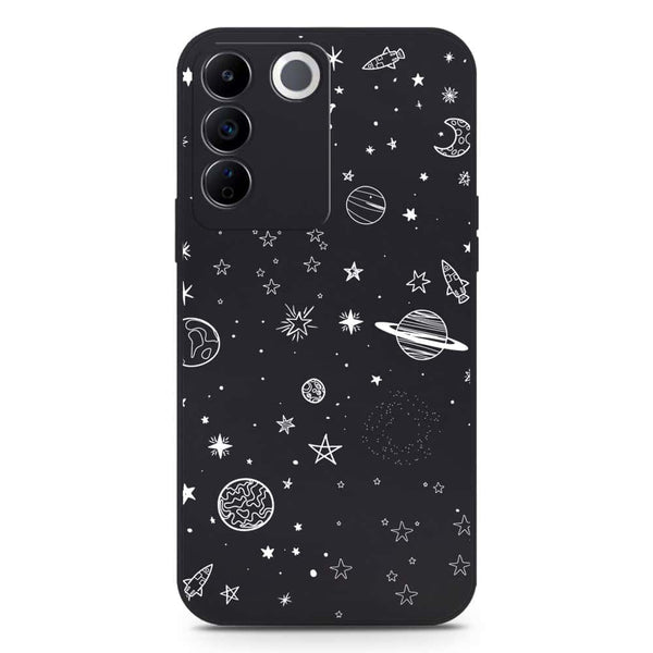 Stardust Dreams Design Soft Phone Case - Silica Gel Case - Black - Vivo S16e