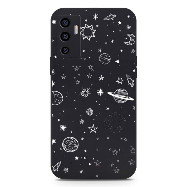 Stardust Dreams Design Soft Phone Case - Silica Gel Case - Black - Vivo S10e