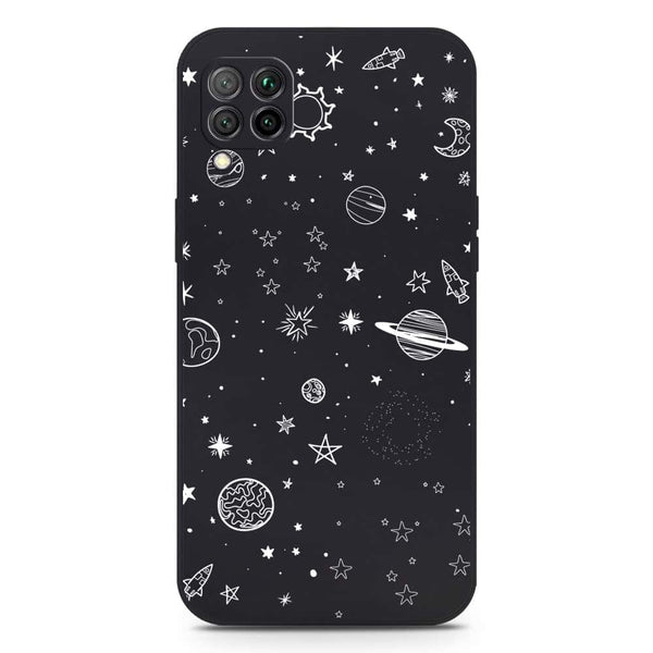 Stardust Dreams Design Soft Phone Case - Silica Gel Case - Black - Huawei P40 Lite 5G