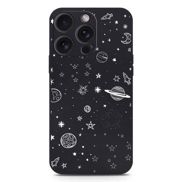 Stardust Dreams Design Soft Phone Case - Silica Gel Case - Black - iPhone 15 Pro