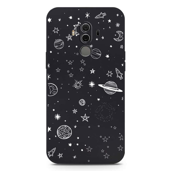 Stardust Dreams Design Soft Phone Case - Silica Gel Case - Black - Huawei Mate 10 Pro