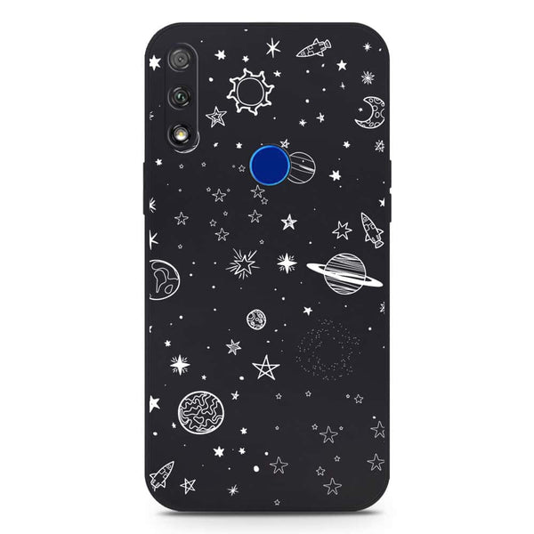Stardust Dreams Design Soft Phone Case - Silica Gel Case - Black - Honor 9X