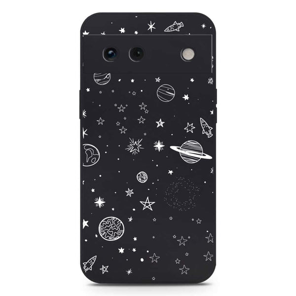 Stardust Dreams Design Soft Phone Case - Silica Gel Case - Black - Google Pixel 6a