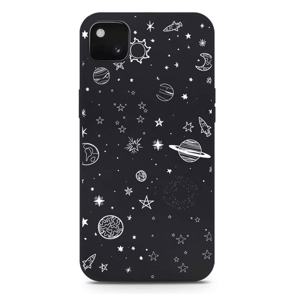 Stardust Dreams Design Soft Phone Case - Silica Gel Case - Black - Google Pixel 4