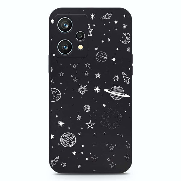 Stardust Dreams Design Soft Phone Case - Silica Gel Case - Black - Realme 9 Pro Plus
