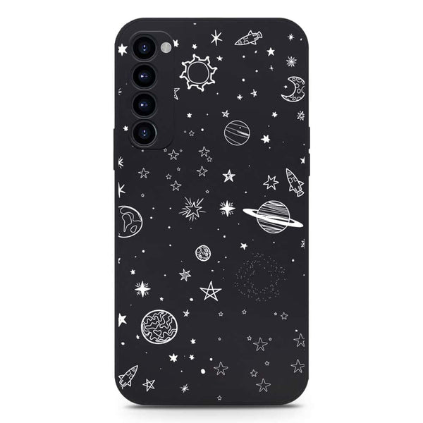 Stardust Dreams Design Soft Phone Case - Silica Gel Case - Black - Oppo Reno 4 Pro