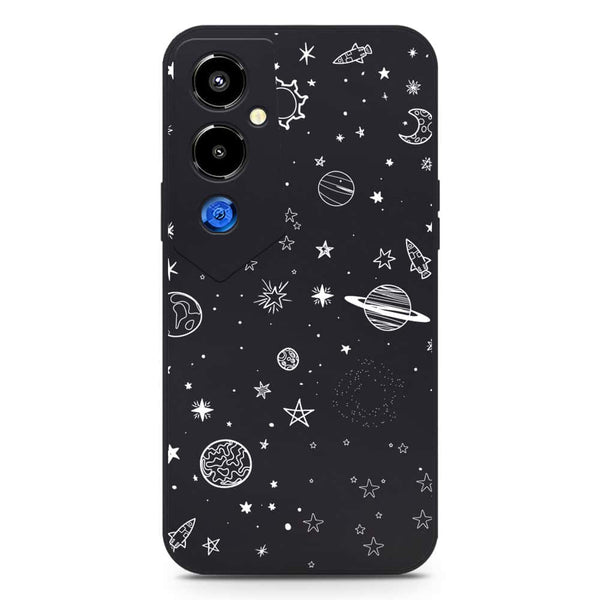 Stardust Dreams Design Soft Phone Case - Silica Gel Case - Black - Tecno Pova 4 Pro