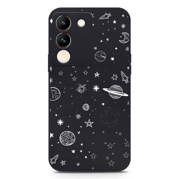 Stardust Dreams Design Soft Phone Case - Silica Gel Case - Black - Vivo V29e