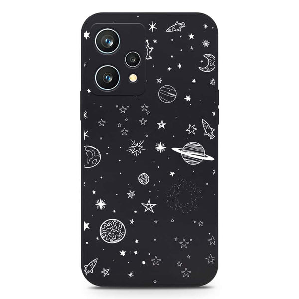 Stardust Dreams Design Soft Phone Case - Silica Gel Case - Black - Realme 9 4G