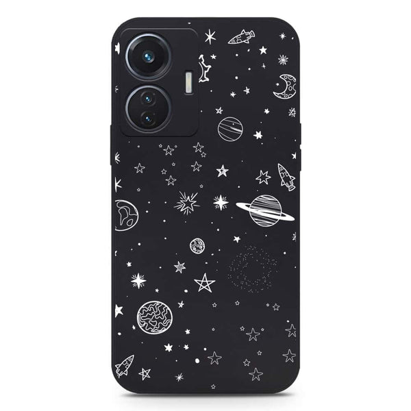 Stardust Dreams Design Soft Phone Case - Silica Gel Case - Black - Vivo Y55 4G