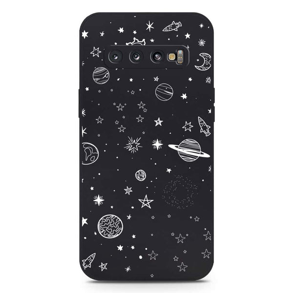 Stardust Dreams Design Soft Phone Case - Silica Gel Case - Black - Samsung Galaxy S10