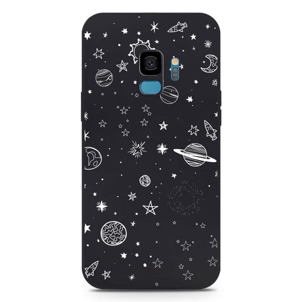Stardust Dreams Design Soft Phone Case - Silica Gel Case - Black - Samsung Galaxy S9