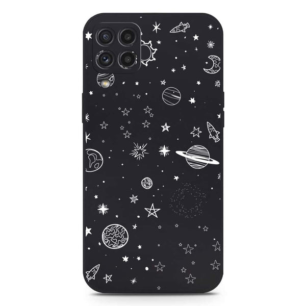 Stardust Dreams Design Soft Phone Case - Silica Gel Case - Black - Samsung Galaxy M32