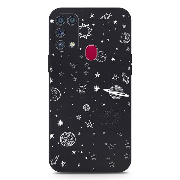 Stardust Dreams Design Soft Phone Case - Silica Gel Case - Black - Samsung Galaxy M31