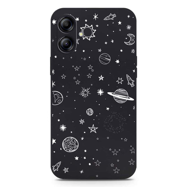Stardust Dreams Design Soft Phone Case - Silica Gel Case - Black - Samsung Galaxy M04 4G