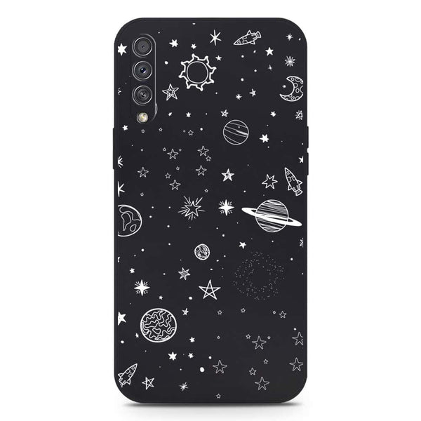 Stardust Dreams Design Soft Phone Case - Silica Gel Case - Black - Samsung Galaxy A50